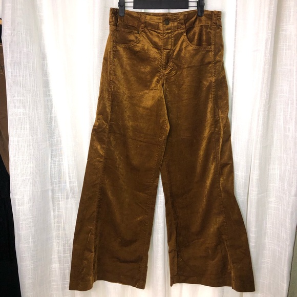 PILCRO Brown Wide-Leg Corduroy Pants - Picture 3 of 16